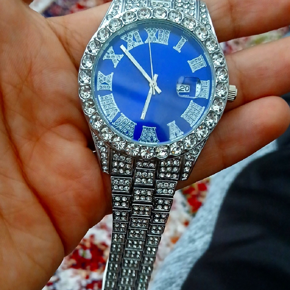 Weight Watchers Silver and Blue Crystal Men's Watch
